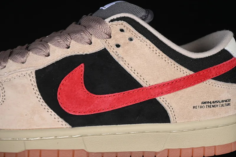All categories Nk SB Dunk series Nk SB Dunk Low low-top sneakers Nike SB Dunk Low khaki black and red hook low-top casual sneakers HJ0367-200